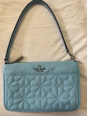kate spade Powder Blue Quilted Heart-Pattern Shoulder Bag